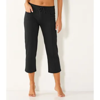 Dámské kalhoty 7/8 moltonové kalhoty černá 38/40