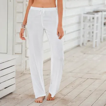Pánské kalhoty Široké splývavé kalhoty z jemného kreponu bílá 56