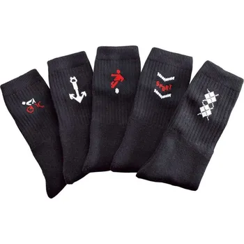 Pánské ponožky Sada 10 párů sportovních ponožek s motivy černá 47/50