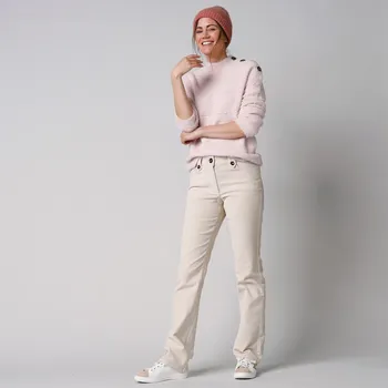 Dámské kalhoty Blancheporte Rovné manšestrové kalhoty béžová 48