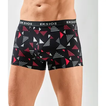 Sada 4 boxerek s geometrickým potiskem černá potisk 93/100 (L)