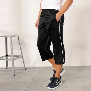 Pánské kalhoty 3/4 sportovní kalhoty z mikrovlákna černá 64/66