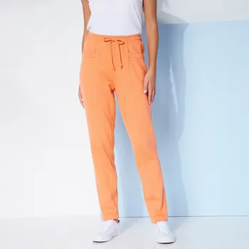 Jednobarevné moltonové dlouhé kalhoty meruňková 38/40