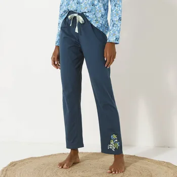 Dámské pyžamo 3/4 pyžamové kalhoty s potiskem okvětních lístků tmavě modrá 38/40