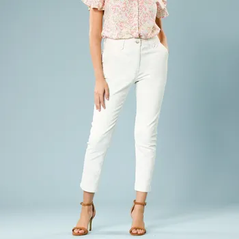 Dámské kalhoty Kalhoty mom, pro malou postavu režná 34