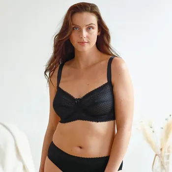 Podprsenka Zmenšující podprsenka z krajky Kalapana, s pružnými kosticemi černá 85D