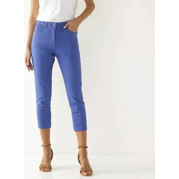 Dámské kalhoty Úzké tvilové 7/8 kalhoty tmavě modrá 48