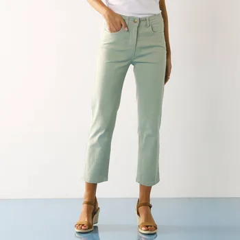 Dámské kalhoty Zeštíhlující 7/8 kalhoty šedozelená 50