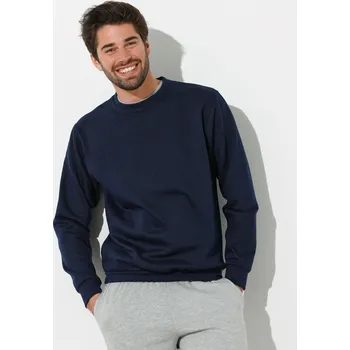Pánské oblečení Mikina s kulatým výstřihem z česaného moltonu nám. modrá 127/136