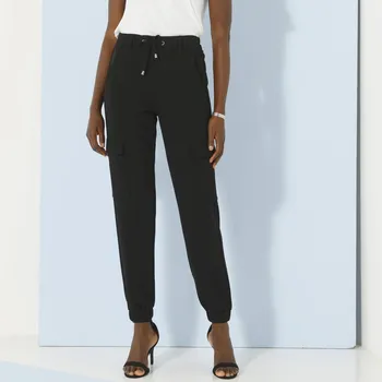 Dámské kalhoty Cargo kalhoty z úpletu Milano černá 44