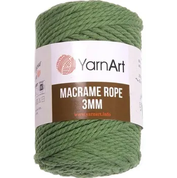 Příze YarnArt Macrame Rope 787, 3mm - zelená (šarže 183)