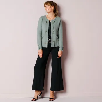 Dámské kalhoty Široké žerzejové kalhoty s pružným pasem černá 46/48