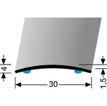 Přechodový profil 30 mm, oblý (samolepící) | nivelace 0 - 3 mm | Küberit 459 SK Bílá F15 RAL 9016