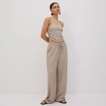 Reserved - Kalhoty ze strukturované látky - tělová - 9342H-02X - 9342H-02X-XS