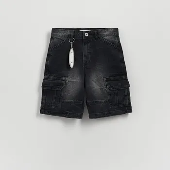 Reserved - Džínové šortky s přívěskem - černý - 3510G-99J - 3510G-99J-128