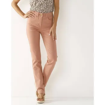 Zeštíhlující dlouhé kalhoty korálová 36