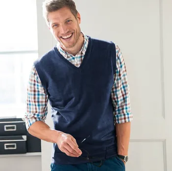 Pánská vesta Vesta, akryl nám.modrá 107/116