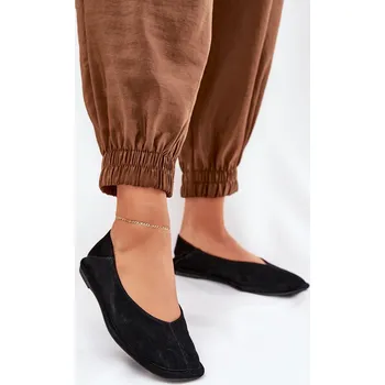 Dámské lodičky Zamšové dámské baleríny Big Star RR274080 Barva: Černá, Velikost: 41