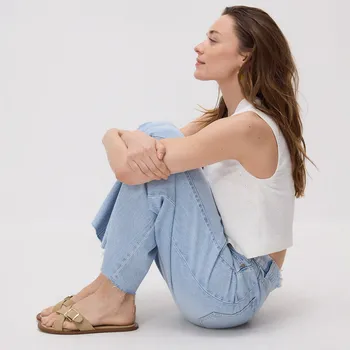 Dámské džíny Reserved - Džíny wide leg s prošitím - modrá - YS068-50J - YS068-50J-42