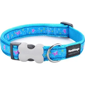 Obojek RD 12 mm x 20-32 cm - Butterfly Turquoise