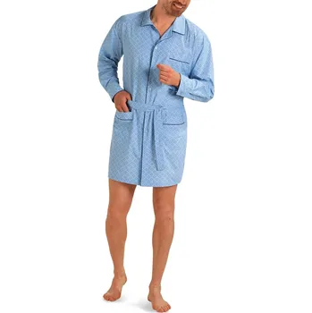 Pánské pyžamo Prodloužený pyžamový kabátek s potiskem modrá 117/126