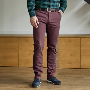 Dámské kalhoty Chino kalhoty s pružným pasem na bocích bordó 40