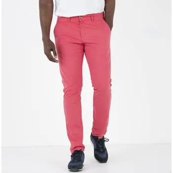 Chino kalhoty ze strečového kepru, klasický střih korálová 44