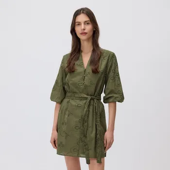 Dámské šaty Reserved - Ažurové mini šaty - tmavě zelená - 5157V-79X - 5157V-79X-XXL