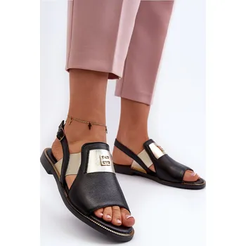 Dámské sandále Zazoo 40385 Dámské Kožené Sandály Barva: Černá, Velikost: 41