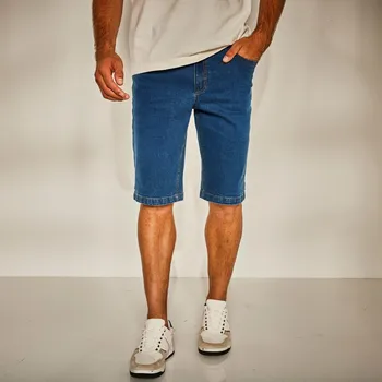 Pánské kraťasy Bavlněné strečové bermudy s pružným pasem modrá 56