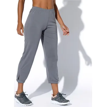 Dámské kalhoty 7/8 kalhoty s nohavicemi zakončenými manžetou šedá 34/36