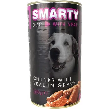 Krmivo pro psa SMARTY Dog Jehněčí chunks, konzerva 1240 g