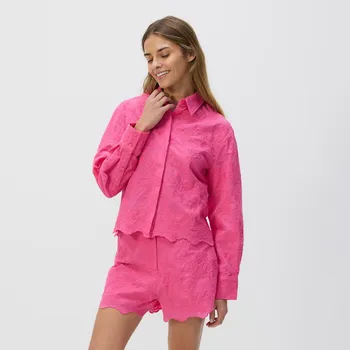 Reserved - Bavlněné kraťasy s&nbsp;výšivkou - fuchsiová - 276BV-43X - 276BV-43X-L