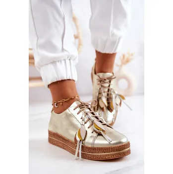 Dámské tenisky Kožená obuv Maciejka 04550-25 Barva: Zlatá, Velikost: 37