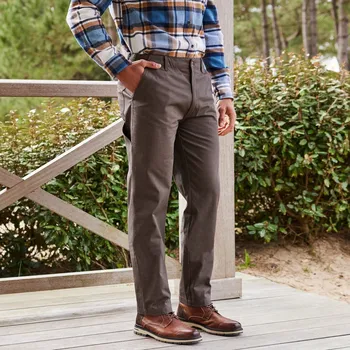 Dámské kalhoty Kalhoty z plátna bachette kaštanová 46