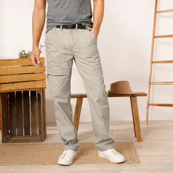 Dámské kalhoty Dlouhé kalhoty s pružným pasem a kapsami + sladěný pásek písková 44/46