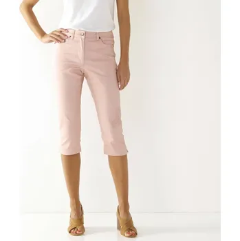 Úzké tvilové 3/4 kalhoty růžová pudrová 42