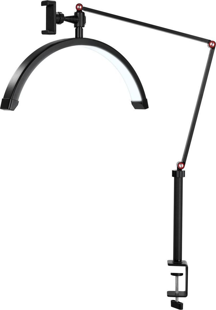 Kosmetická lampa Half moon LED 16" 20 W, 3000-6000K, uchycení na desku stolu