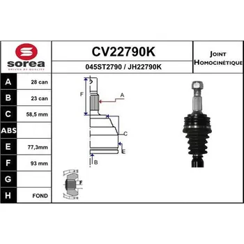 Autodíl Sada kloubů, hnací hřídel EAI CV22790K