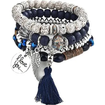 Náramek Wrap Q1 Dámský korálkový wrapový náramek - sada 4ks - KC8014-5