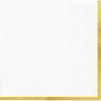 Papírový ubrousek Bílé ubrousky Classic Gold – 10 ks
