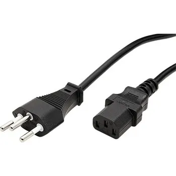 Napájecí kabel Value Kabel síťový Švýcarsko, SEV1011 (typ J)- IEC320 C13, 0,8m, černý - 19.99.1221