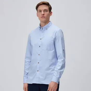 Pánská košile Reserved - Košile regular fit s vysokým podílem bavlny - bleděmodrá - 7929H-05X - 7929H-05X-XXL