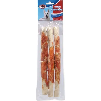 Pro psa Pochoutka Trixie DentaFun buvolí kůže obalená kuřecím, rolky 28cm 3ks
