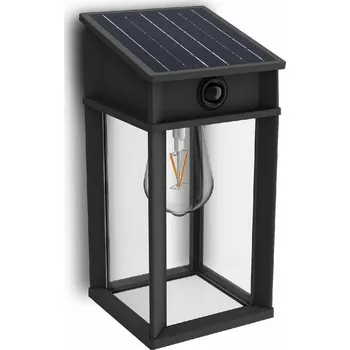 Venkovní osvětlení Philips Geri UltraEfficient solární LED svítidlo se senzorem antracit, 3,2 W, 500 lm, 2700 K, černá