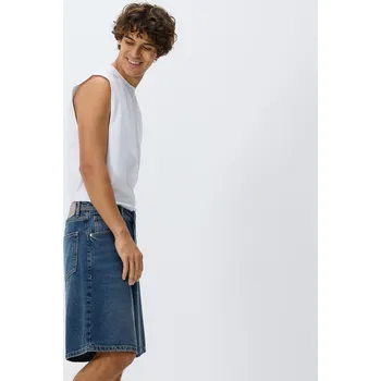 Pánské kalhoty Reserved - Baggy džínové šortky - indigo jeans - YF672-57J - YF672-57J-34