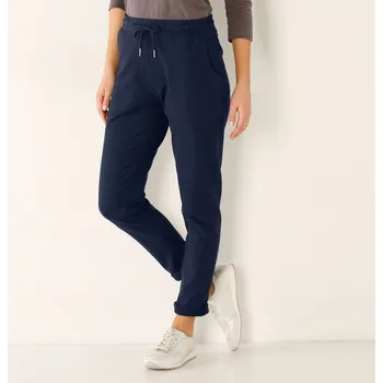Dámské kalhoty Moltonové jogging kalhoty s pružným pasem námořnická modrá 52