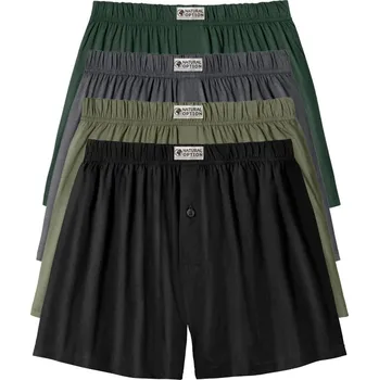 Boxerky Sada 4 jednobarevných trenýrek khaki+šedá+černá+světle zelená 85/92 (M)