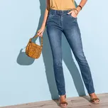 Rovné kalhoty s páskem, pro menší postavu denim 36