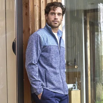 Pánská mikina Mikina na zip, z česaného moltonu modrý melír 147/156